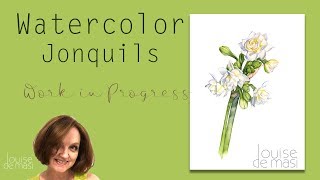 Watercolor Jonquils  Work in Progress [upl. by Sonia]