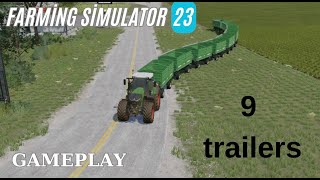 FS 23 CONNECTING 9 TRAILER TOGETHER  Gameplay [upl. by Ayiram198]