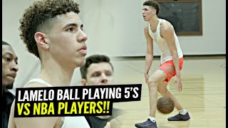 LaMelo Ball Full 5v5 Scrimmages vs NBA PROS Proves Hes 1 Pick Worthy at Rico Hines Runs [upl. by Aetnahc]