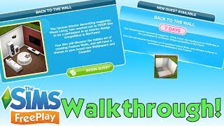 The Sims Freeplay  Back to the Wall Discovery Quest  Walkthrough  FEATURE WALLS [upl. by Furey306]