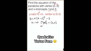 How to Find the Equation of a Parabola maths matholympiad mathematics mathstricks algebra [upl. by Goldshlag417]