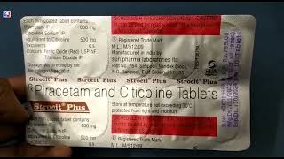 Strocit Plus Tablet  Piracetam and Citicoline Tablets  Strocit Plus Tablet Uses Side effects Dose [upl. by Hazelton]