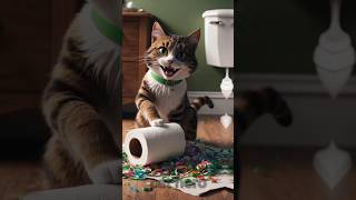 cat toilet made paper dirty cat cutecacat catai cartoon catu catvideos funny cato catlover [upl. by Arch82]