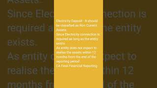 Electricity Deposit  Non Current Assets shortsfeed shorts short cafinal cafinalnew cafinalfr [upl. by Aeresed616]