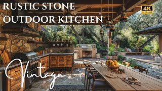 Rustic Outdoor Kitchens with Natural Materialamp Countertops  Designing Your Cozy Outdoor Dining Area [upl. by Bogosian906]