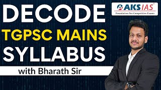 Decode TGPSC Mains Syllabus with Bharat Sir iascoaching upsc aksiasTGPSCgroupsmainsbharat [upl. by Nahtnanhoj]