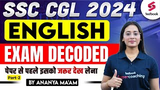 SSC CGL Analysis 2024 English  SSC CGL 9 September Paper English Asked Questions  Ananya Maam [upl. by Publius]