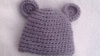 HOW TO CROCHET A VERY EASY BABY HAT TUTORIAL [upl. by Jak]