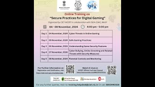 Online Training on Secure Practices for Digital Gaming  CIET  NCERT [upl. by Oivlis]