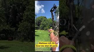 Mathews Lift 33 Slowmo shot 25 yards mathewsarchery archery bowhunting bowseason elkseason uv [upl. by Tacklind]