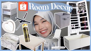 HUGE SHOPEE ROOM DECOR HAUL PART 1  Fluffy carpet Full length mirror Organizer Anime Cloth rack [upl. by Macdonell935]