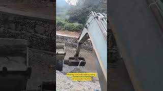 Making concrete casting using an excavator bucket [upl. by Heaps]