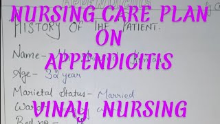 NURSING CARE PLAN FOR APPENDICITIS NCP ON APPENDICITIS APPENDICITIS DISEASE [upl. by Meekyh]