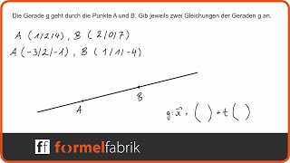 Vektorrechnung Geradengleichung mit zwei Punkten bestimmen [upl. by Ahsilram326]