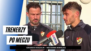 Trenerzy Michał Mikołajczyk i Daniel Wojciechowski po meczu z Mechanikiem Bobolice [upl. by Yaf]