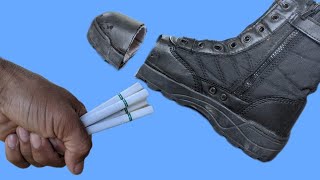 The Shoemaker Shared This Secret  Take the styrofoam to Fix Broken Shoes [upl. by Leonteen]