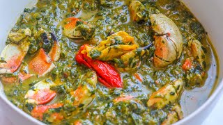 Trinidad Crab Callaloo using Frozen Spinach  Vegan Option [upl. by Malda933]