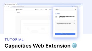 How to Use the Capacities Web Extension 🌐 [upl. by Lyons]