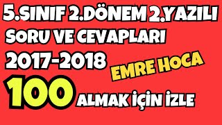 5SINIF İNGİLİZCE 2DÖNEM 2YAZILI [upl. by Flora]