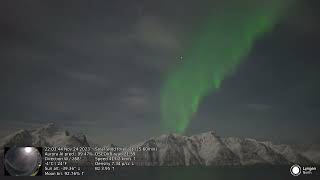 Bright moon aurora highlight  Lyngen North live cam [upl. by Yurt]