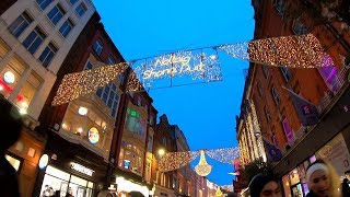 Grafton Street Dublin Ireland on Christmas Eve  GoPro with Hypersmooth [upl. by Loredo686]