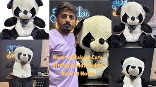 How to Make a Cute Sitting Panda Teddy Bear at Home pandalover teddy craft diy softtoys [upl. by Egroej642]