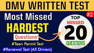 20 Hardest Questions at DMV Written Test 2024  DMV Written Test 2024  CA DMV Senior Written Test [upl. by Ennoid294]