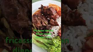 Fricassee chicken dinner recipe Jamaican style jamaicafood [upl. by Atalante]