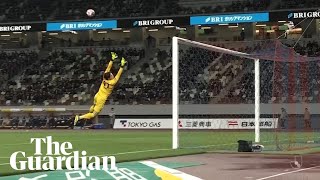 JLeague footballer scores amazing goal from halfway line [upl. by Nona456]