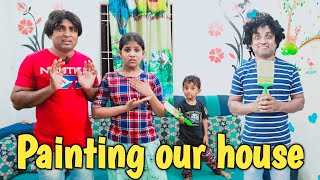 Painting our house  comedy video  funny video  Prabhu sarala lifestyle [upl. by Assirk846]