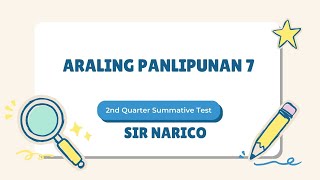 ARALING PANLIPUNAN 7 2ND QUARTER SUMMATIVE TEST [upl. by Ellehcsor710]