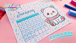 DIY  JANUARY Calendar  Bullet journal decoration organization ideas [upl. by Agnimod]