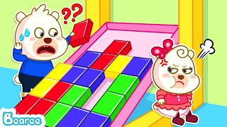 Bearee Tales 🐾Teamwork Adventure to Pass Tetris Tower Challenge  Play and Learn  Fun Kids Cartoon [upl. by Quintin916]