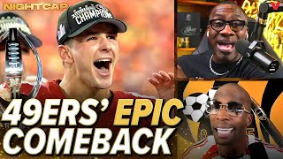 Shannon Sharpe amp Chad Johnson react to 49ers EPIC comeback vs Lions to reach Super Bowl  Nightcap [upl. by Ellednahc]