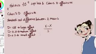 Statistics 1b  part 7  statistical inference  Sign test amp Cohens D effect size [upl. by Bohman]