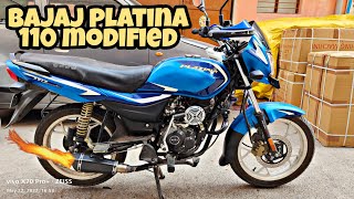 bajaj platina 110 modification  platina exhaust 🔥🔥modified  platina modified [upl. by Akemot261]