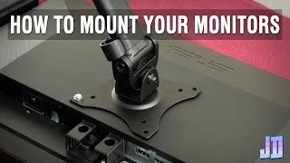 How To Install A Vesa Mount Tutorial  Setup Guide  Setup Makeover Part 2 [upl. by Hinkel]