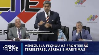 Venezuela fecha fronteiras até a próxima segundafeira  Jornal da Noite [upl. by Quincey]