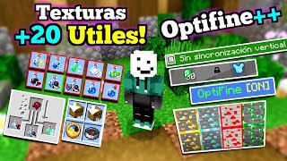 🔴 OPTIFINE 20 Texturas ÚTILES para Minecraft PE 120X  Texture Packs Para MINECRAFT BEDROCK [upl. by Justis]