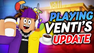 PLAYING VENTI CAFE ON ROBLOX Playing Venti Cafes Update amp Review [upl. by Supple227]