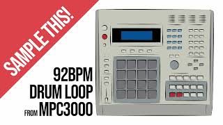 92BPM Hip Hop Oldschool Drums From MPC 3000 [upl. by Sayres118]