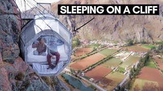 SKYLODGE ADVENTURE SUITES PERU 🇵🇪 SLEEPING ON THE SIDE OF A CLIFF IN A CAPSULE HOTEL [upl. by Meelas]