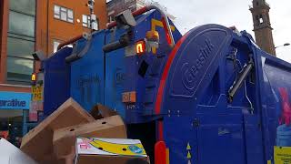 Lewisham council Mercedes Geesink econic emptying council trade waste 1100L bins [upl. by Oicatsana]