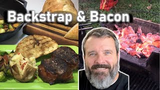 🔵 Grilled Bacon Wrapped Butterflied Venison Backstrap  Teach a Man to Fish [upl. by Inavoj]