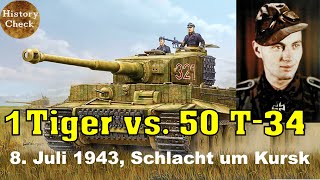 1 Tiger gegen 50 T34  22 T34 wurden vernichtet  8Juli 1943  Dokumentation [upl. by Ocinemod]