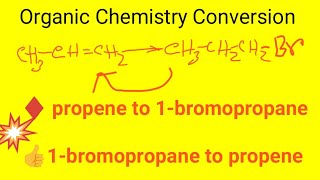 propene to 1bromopropane conversion  1bromopropane to propene conversion [upl. by Tallou750]