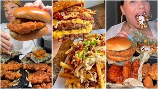 TikTok mukbang compilation  wingstop chipotle and more [upl. by Cox892]