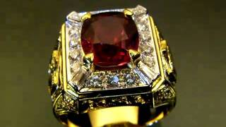 VANTEGold Top DESIGN RUBY DIAMOND 18K YELLOW GOLD RING JEWELRY [upl. by Iddet]