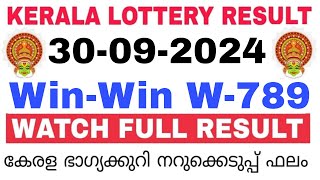 Kerala Lottery Result Today  Kerala Lottery Result WinWin W789 3PM 30092024 bhagyakuri [upl. by Aninay447]