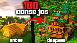 100 TRUCOS y CONSEJOS para construir mejor en MINECRAFT [upl. by Anemix]